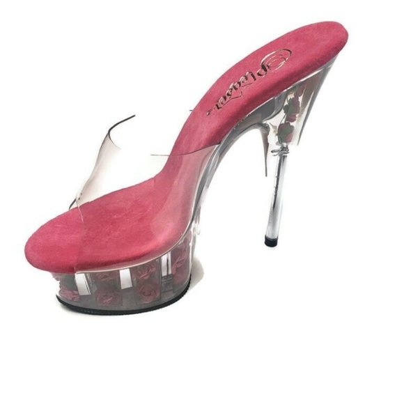 Pleaser Shoes - Pleaser Delight 6" Heel Platform Pumps Women's Size 5  Pink Flowers Sexy 601FL